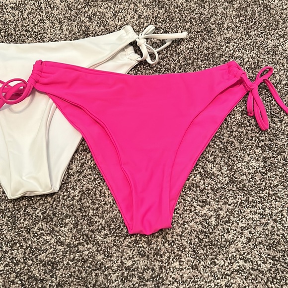 Bundle of 2 bikini bottoms hot pink and white - Picture 2 of 6